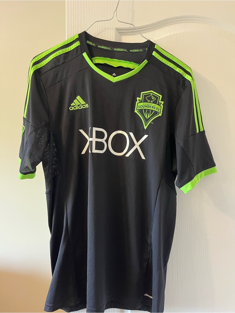 adidas Black & Neon Green Seattle Sounders FC Soccer Jersey